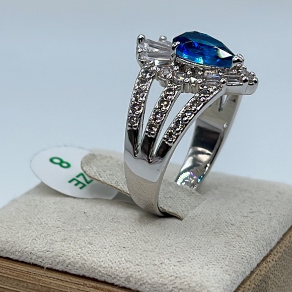 Bomb Party RBP6465 DAZZLING LIGHTS Azure Blue bicolor Tourmaline/Rhodium NWT&BAG - Picture 3 of 5